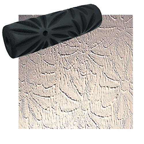 Drywall Texture Pattern Roller for Decorative Paint Texturing (Poinsettia Pattern)