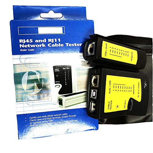 RuleaxAsi Testador de cabo de rede USB RJ45 profissional testador de rede LAN detector e rastreador