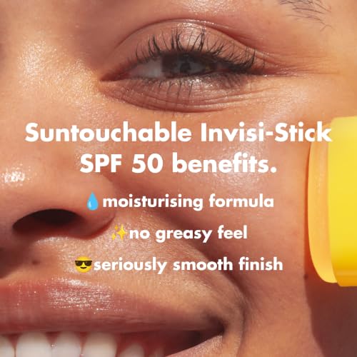 Image of e.l.f. SKIN Suntouchable Invisi-Stick Face Sunscreen SPF 50, Clear, Lightweight with Sunflower Seed Oil, Vegan & Cruelty-Free