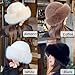 ECYC Faux Fur Bucket Hat, Fashion Plush Bucket Hat Fluffy Fisherman Cap Fuzzy Winter Warm Bucket Hat for Women Girls White