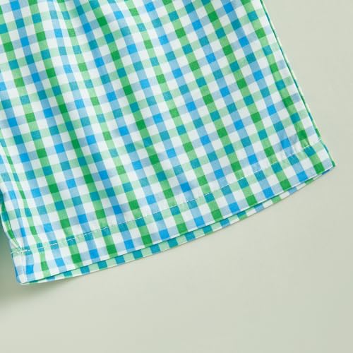 Image of Toddler Baby Boy Easter Rabbit Outfit Short Sleeve Bunny Carrot Smocked T-shirt Elastic Waist Shorts Summer Clothes