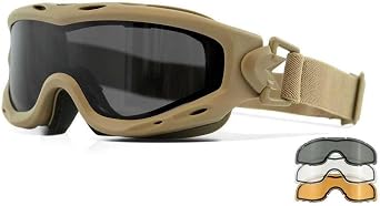 Wiley X Spear Goggles Dual Smoke Gray Clear Light Rust Lens Matte Tan Frame