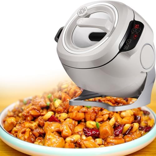 6L Portable Cooking Machine, Automatic Stir Fry Cooker with 360° Rotating, 3 Speed Adjustable, One-Click Smart Start, for Stir Frying, Stewing, Cooking