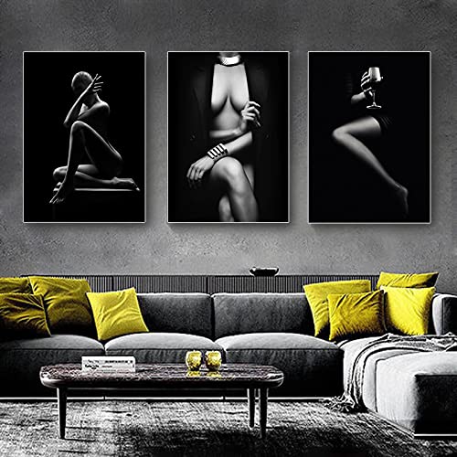 Peinture moderne noir et blanc pour décoration de la maison nordique