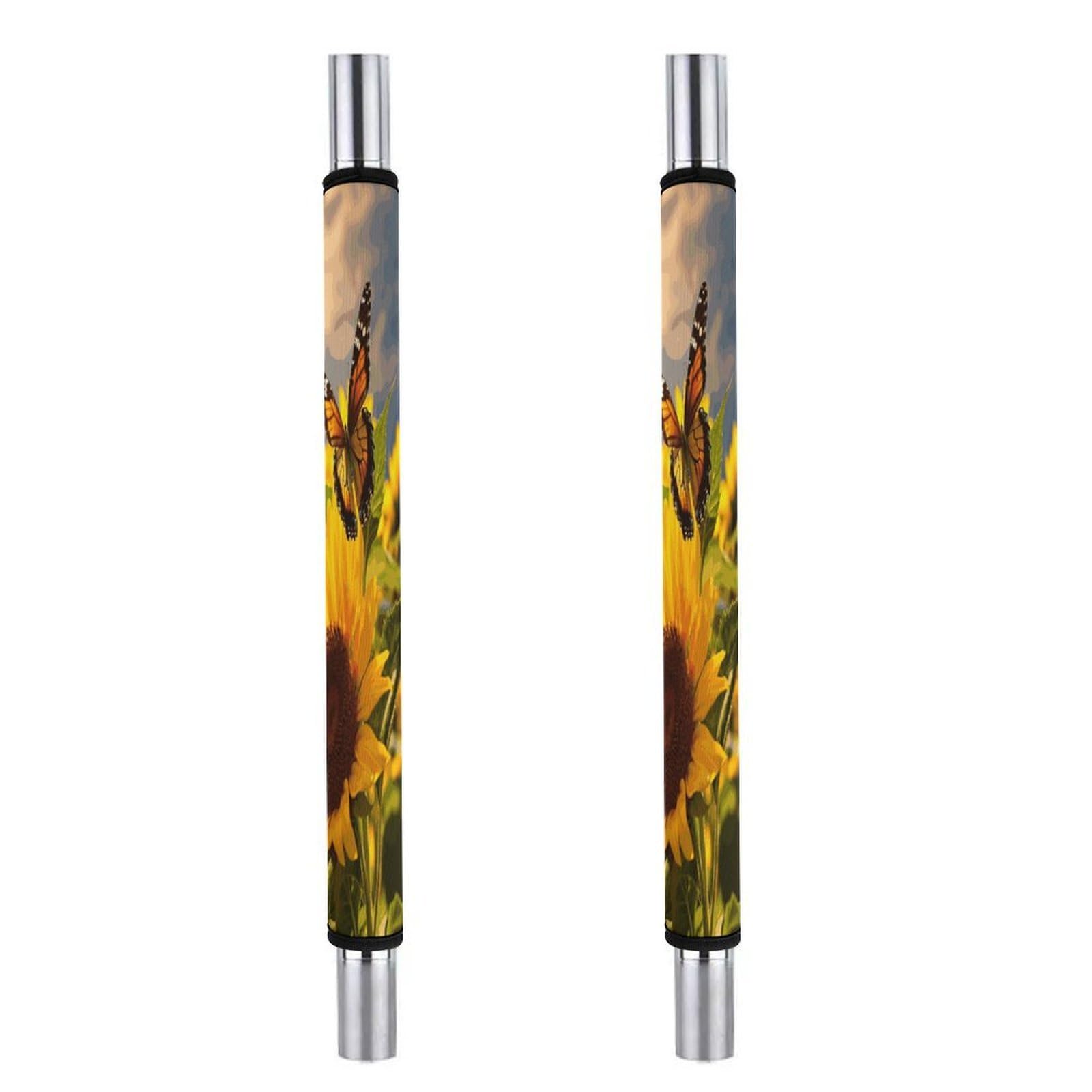 ADFGYERH Sunflower Butterfly Refrigerator Door Handle Covers 2 PCS, Refrigerator Handle Covers Non-Slip Fridge Handle Covers for Oven Microwave Dishwasher Appliance Door Sleeves