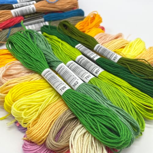 Image of Bracelet String Kits, 50 Colors Rainbow Color Embroidery Thread, Cross Stitch Cotton Embroidery Thread, Bracelet Yarn (50 Color)