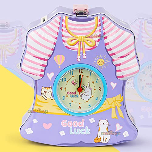 Image of Zest 4 Toyz Money Bank for Kids 2 in 1 Metal Piggy Bank with Lock N Key Table Alarm Clock for Kids Money Saving Box Gullak Money Box Coin Bank Cash Box Birthday Gift Toy Age 3+