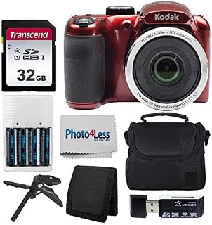 Kodak PIXPRO AZ252 Astro Zoom 16MP Digital Camera (Red) + Point & Shoot