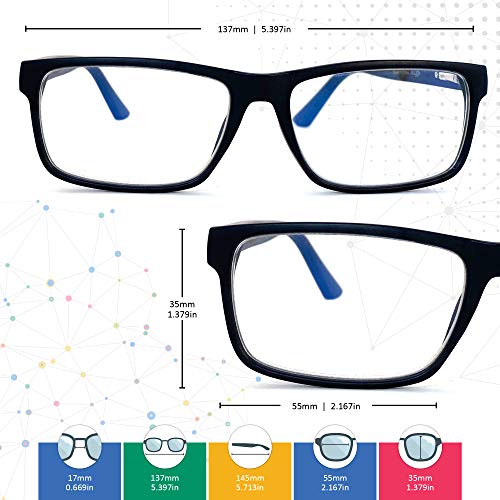 Blue Light Blocking Glasses – Anti-Fatigue Computer Monitor Gaming Glasses Prevent Headaches Gamer Glasses