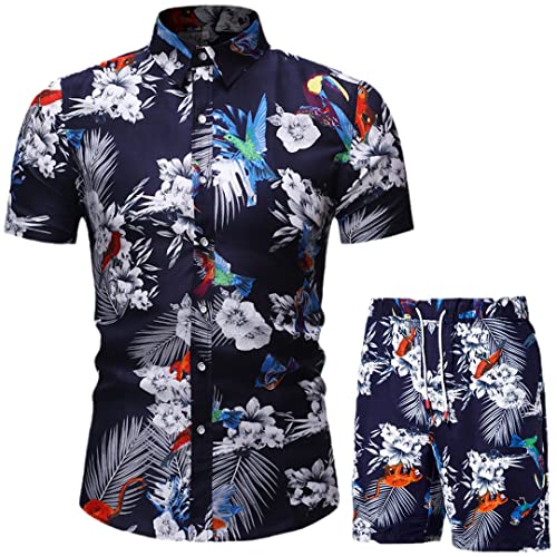 Ensemble short d'été homme et chemise imprimée pour la plage modèle TZ04 S