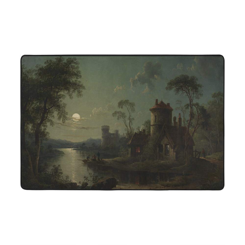 Tapis grand salon forêt sombre pour une ambiance château mystique