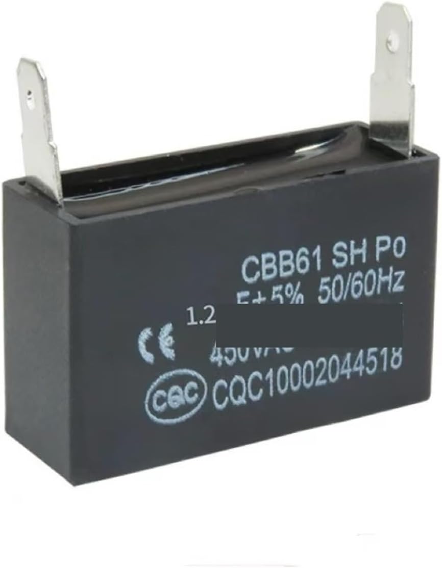 2pcs CBB61 Fan air Conditioner Insert Startup Capacitor 450V 1UF/1.2/1.5/2/3/3.5/4.5/5/6/8/10UF/12UF 450V Two Insert pins(8.0UF 50X25X35mm)