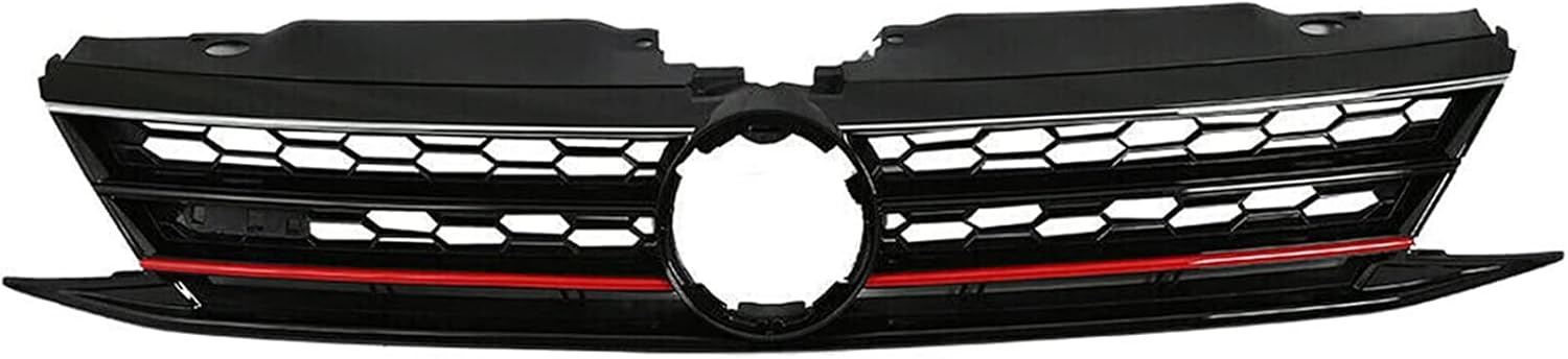 Fit for 2015 2016 2017 2018 Volkswagen Jetta Front Cover Upper Bumper Grille ABS with Red Trim.
