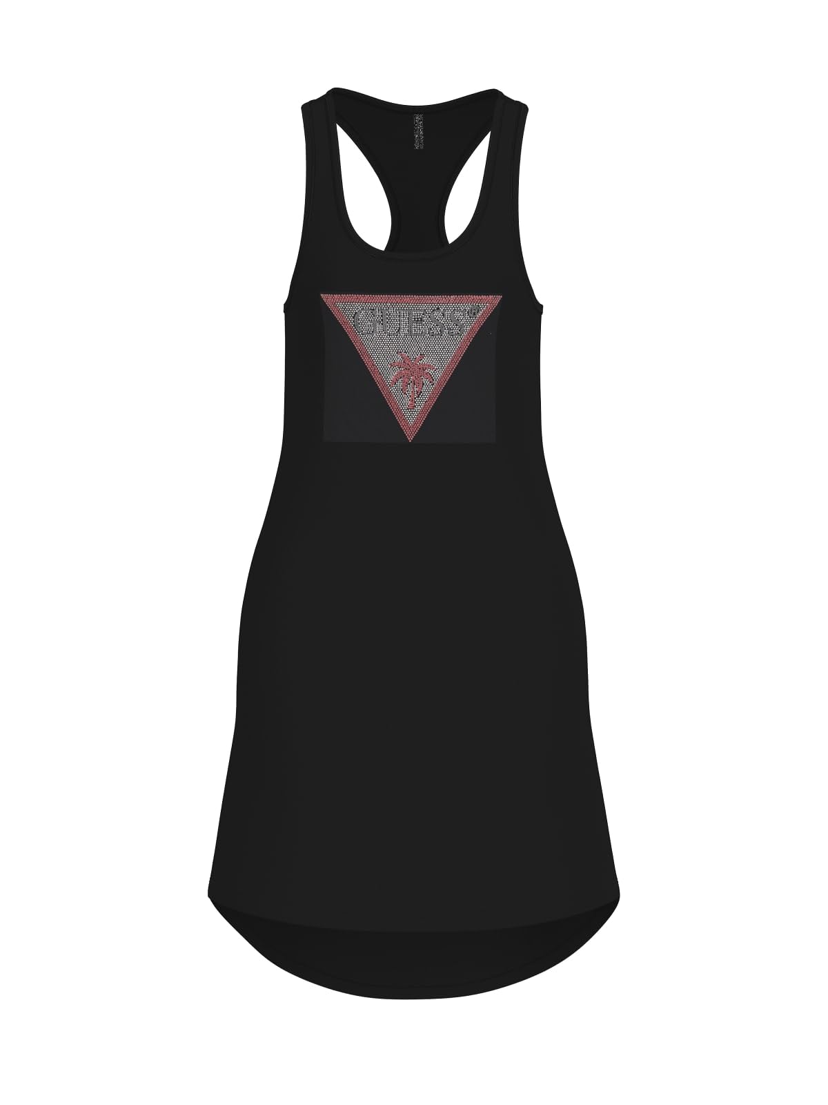 Guess Women's Noir Triangle Tank Top Rhinestones