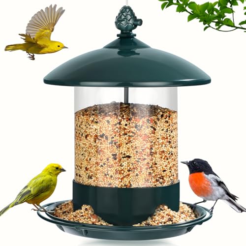 Gbekery-Metal-Bird-Feeders-for-Outdoors-Hanging-Weather-Resistant-Wild-Bird-Feeder-with-360-Degree-Feeding-Tray-Green