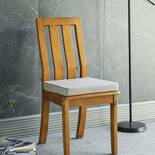 Chair Cushion For Dining Chairs With Ties Non Slip Memory Foam Kitchen Room Chair Pads 2 Pack 17X16 Inch, Khaki #TOP2