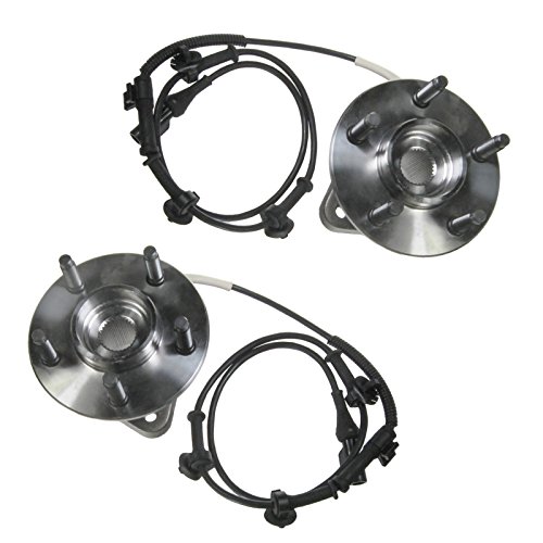 Image of TRQ Front Wheel Bearing and Hub Assembly Set 2 Piece Compatible with 00-01 Ford Ranger 4WD ABS 2002 Ranger 4WD 2001 Mazda B3000 4WD 2002 B3000 2000 B4000 4WD ABS 2001 B4000 SE 2002 B4000