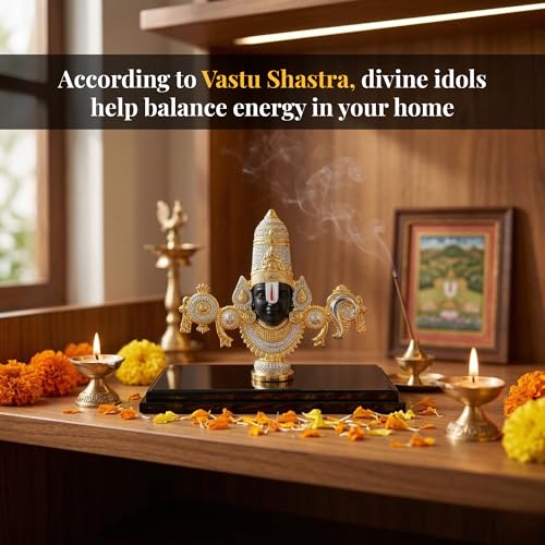 Image of 999 Silver Plated Balaji Idol | 4-Inch Lord Venkateswara Swamy Statue for Sacred Vastu Home Decor | Mandir Showpiece for Pooja Room & Ideal Devotional Gift