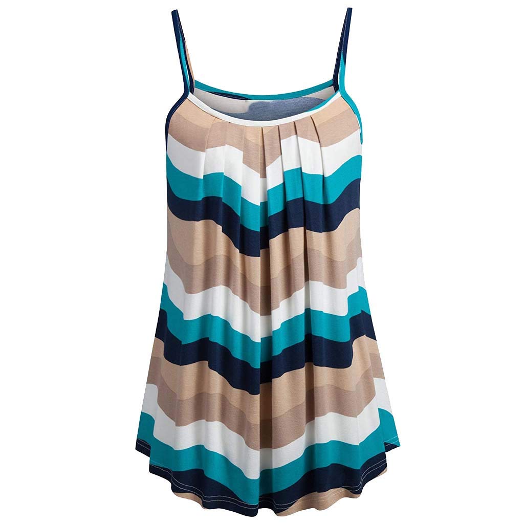 Toamen Summer Vest Tops Sale 2019 New Womens Floral Print Sleeveless Plus Size Cami Basic Camisole Tank T Shirt