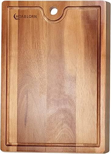 Hoablorn Planche à Decouper，Planche à Decouper Bois，Planche à DéCouper avec Rainure Anti-Goutte，Planche de Charcuterie