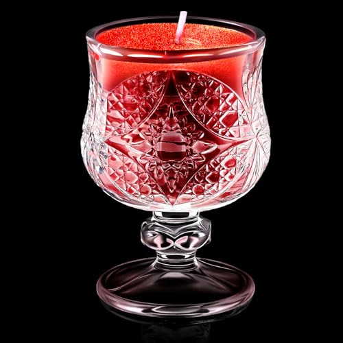 Tisancy Tiny Low Temperature Candles -Wine Red Goblet Shaped Body Safe Scented Tea Lights Low Heat Decorative Candles for Lover Couples Home Valentines Gifts Wedding & Romantic Ambiance