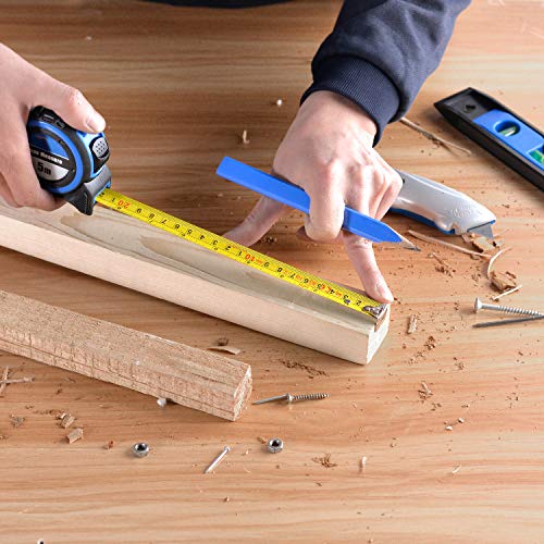 HELAKLS 58 Piece Carpenter Home Maintain Repair Hand Tool Kits Set Ratchet Screwdriver Combination Pliers Utility Knife Level Ruler Hammer For Woodwork