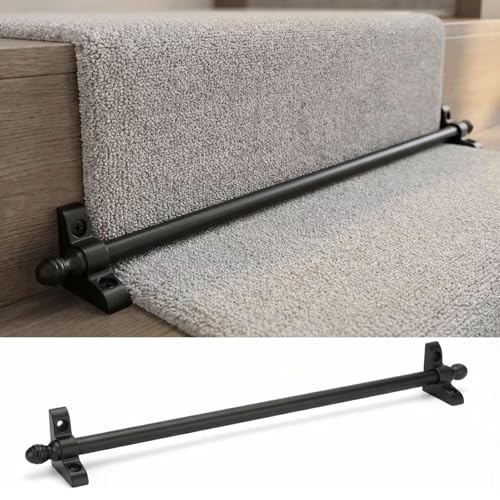 Split-Detach Stair Rods, Easy No-Tool Installation and Removal, Secures Carpet Runners Firmly for Home Staircases