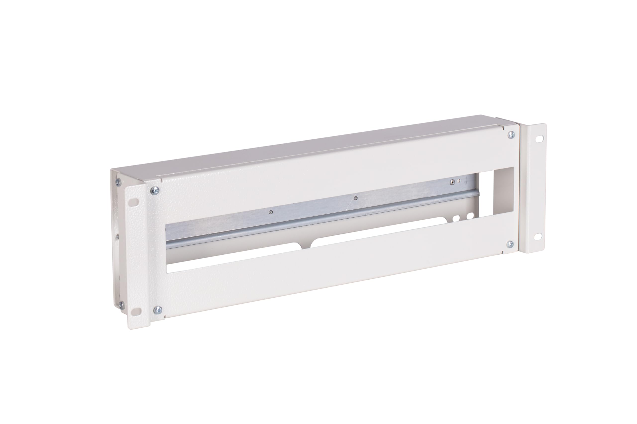 SABAJ M&D Barre de disjoncteur 19" 3U avec Deux Rails TH-35 (DIN) - Panneau de Distribution d'énergie en Acier, Gris RAL 7035, pour Montage en Rack et installations électriques