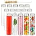 JPSOR 15pcs 110ml Clear Flat Plastic Test Tubes with Screw Caps, 140 x 35 mm, and 1 Test Tube Brush
