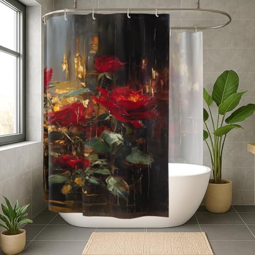 Rideau de douche extra large anti-éclaboussures pour grande baignoire