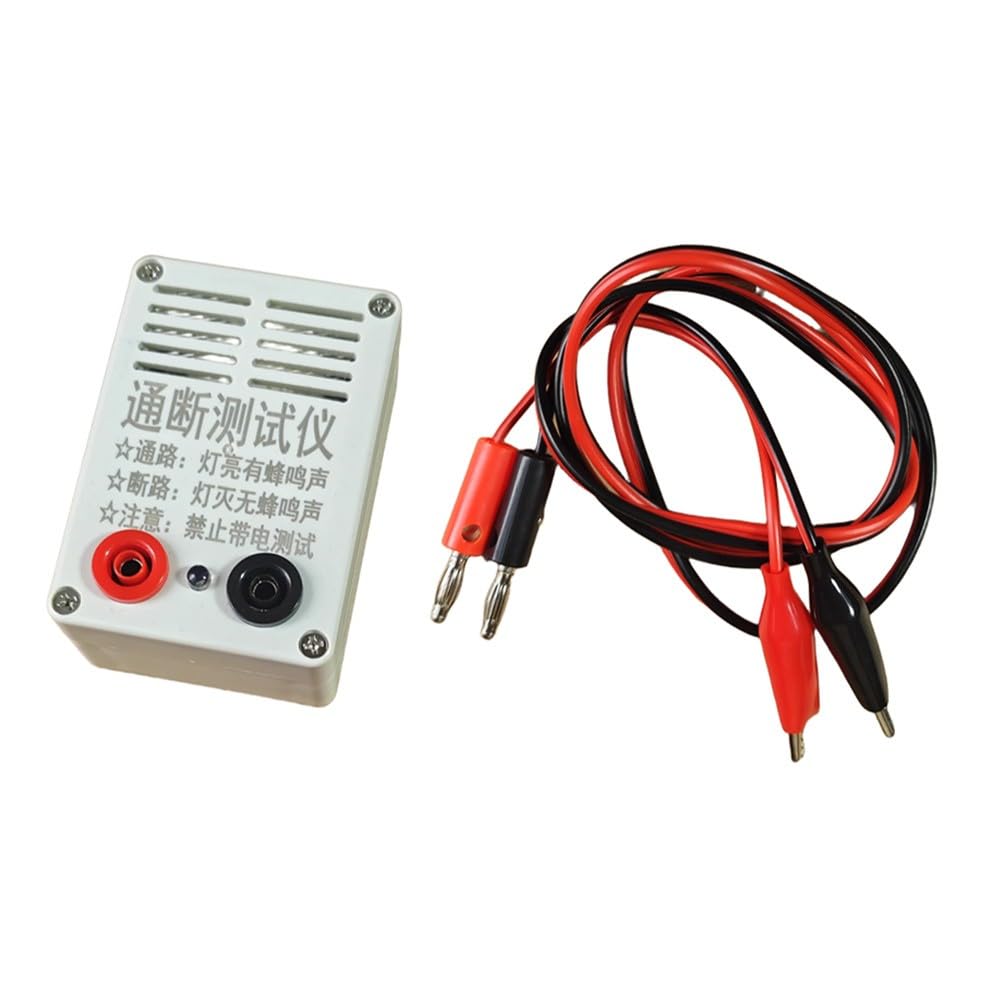 Testeur de continuité, testeur de fil, vérificateur de câble, alarme sonore 9 V, indicateur visuel LED, pour électricien, réparation de bricolage, blanc