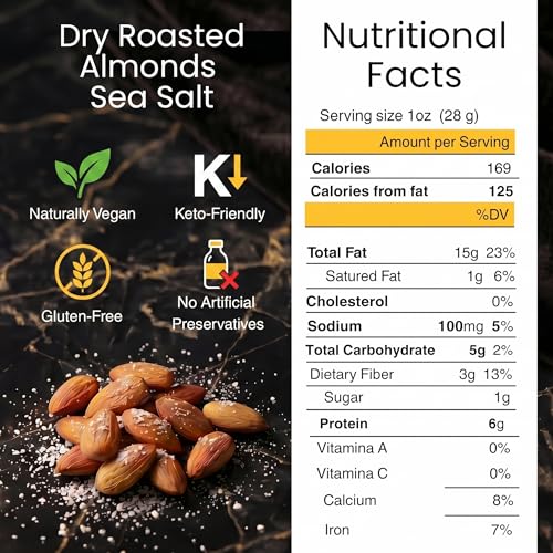 Image of Farm Fresh Nuts Roasted Salted Almonds (4LB) - Dry Roasted, Sea Salt | Kosher, Vegan, Keto Friendly, Whole California Almonds, Nonpareil Supreme, Dry Roasted Small Batch, Sea Salt, Bulk Value