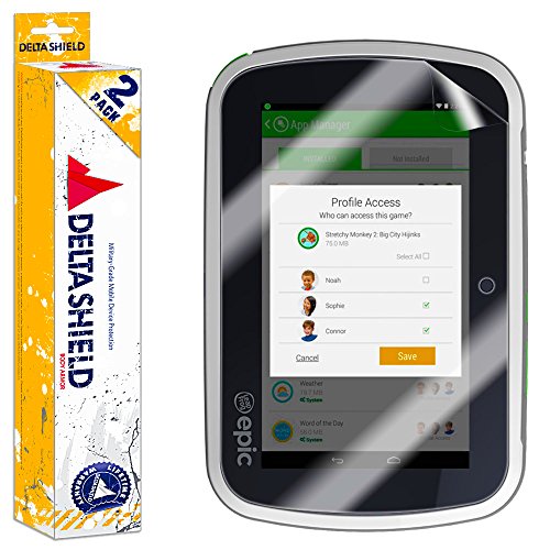 Deltashield Screen Protector For Leapfrog Epic (2-Pack) Anti-Bubble Military-Grade Clear Tpu Film #TOP5