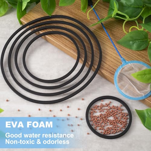 Image of PAGOW 10pcs Fish Feeding Rings Set, Floating Aquarium Plant Corral, Round Fish Feeder Rings for Fish Tank, Floating Plant Ring, Fish Tank Aquarium Accessories for Betta (Black)