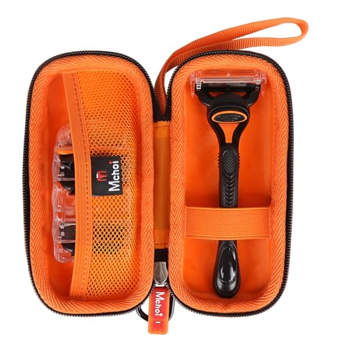 Mchoi Estojo rígido para Gillette Fusion5 masculino Razor & Proglide Shield navalha masculina, à prova de choque à prova de água, capa protetora preta para viagem, apenas capa