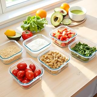 R.repad yay Square 2cup Glass Food Storage Containers with Airtight Lids, 16oz Glass Meal Prep Containers, Square Food Bowl For Lunch, Fruit, Snack, Dishwasher Microwave Freezer Safe (Pink+Green)