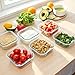 R.repad yay 2 Cup Square Glass Food Storage Containers, Small Square Storage Containers With Airtight Lids Leak-proof, BPA free 16oz Glass Meal Prep Bowls, Dishwasher, Microwave, Freezer Safe (White)
