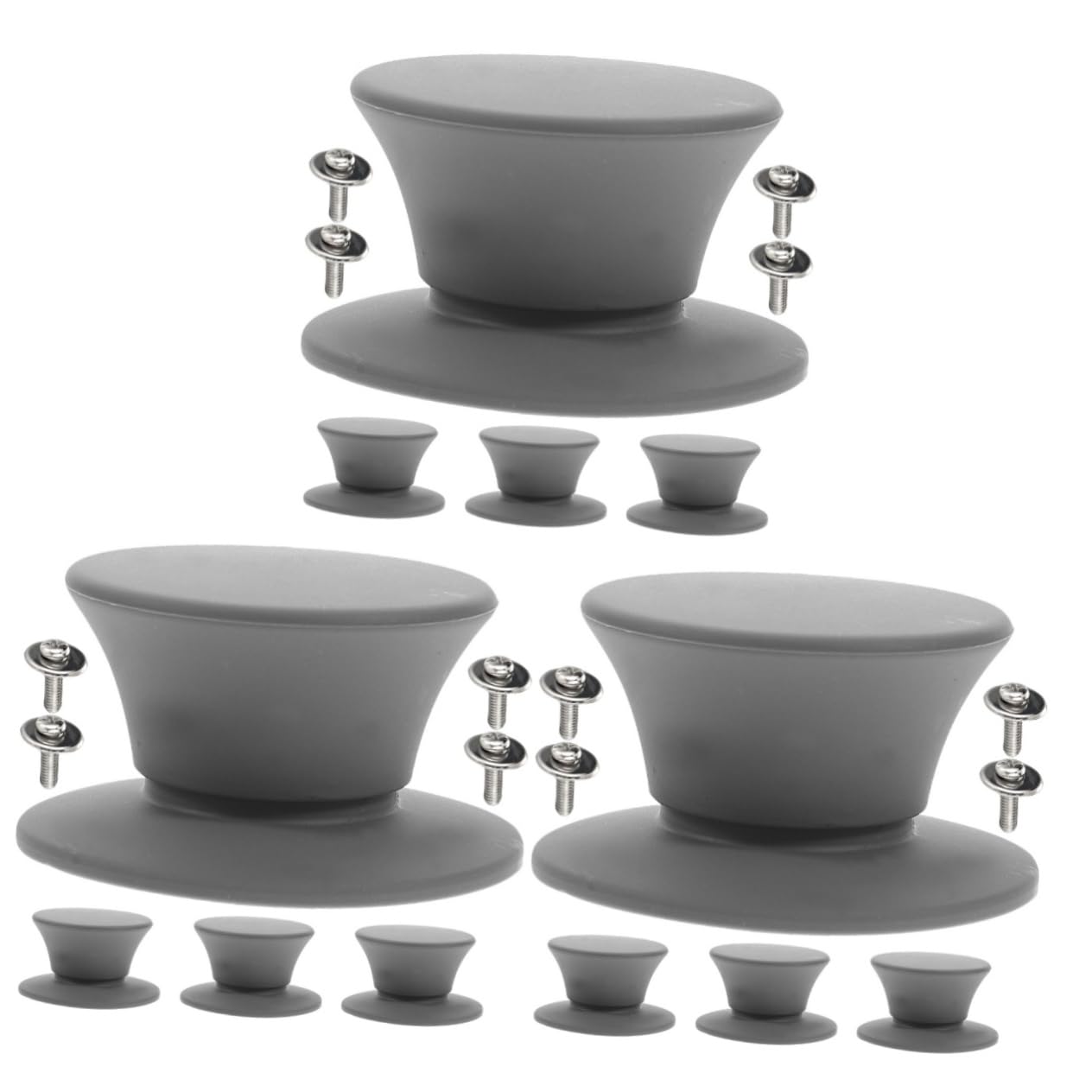 IMIKEYA Set di 3 coperchi per pentola in silicone, con maniche anti-scottatura, protezione per manico per pentola e coperchio per pentola, 4 pezzi x 3 pezzi