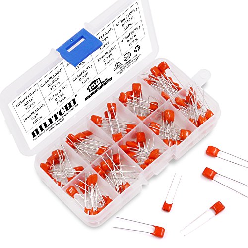 Image of Hilitchi 120-Pcs [103nF ~ 474nF] Metallized Polyester Film Capacitors Assortment Kit - 103nF 223nF 333nF 393nF 473nF 104nF 154nF 224nF 334nF 474nF