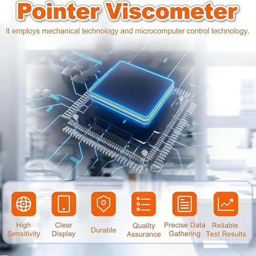 Viscosímetro rotacional portátil, medidor de viscosidad digital para pruebas de líquidos Newton, probador de viscosidad rotatorio de laboratorio con 4 husillos, rango de 10-100.000 MPa.s