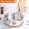 DELARLO Tri-Ply Stainless Steel Frying Pan,12 inch Skillet with Lid,6 Quart Saute Pan,Compatible with All Cooktops,Oven Up to 660℉,Chicken Fryer,Dishwasher-Friendly #4