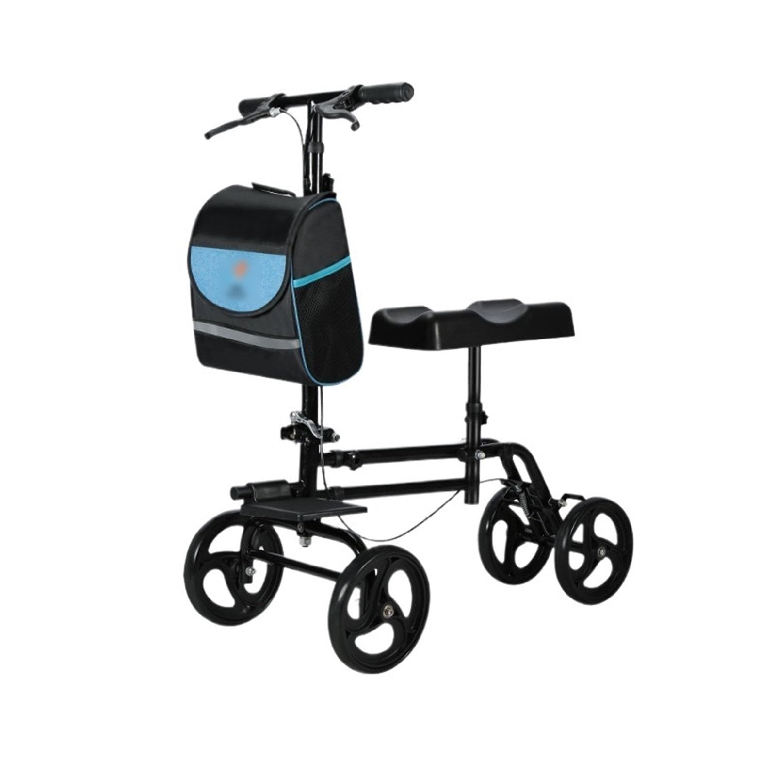 Chodzik Rollator Chodzik na kółkach dla seniorów z wyściełanym siedziskiem, regulacją wysokości, chodzikiem na 8-calowych kołach, składaną lekką pomocą w chodzeniu Pomoce do chodzenia(Black-A)