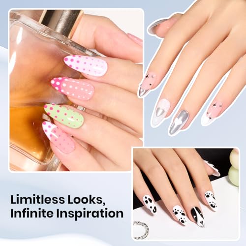 Image of Beetles Nail Dotting Pen 4-in-1 Manicure Art Tools in Ballpoint Design with Size Marking and Pressing Head Double-end Nail Dotting Tool, Pefect for Dottings Painting Gems Chrome Powder DIY and Salon