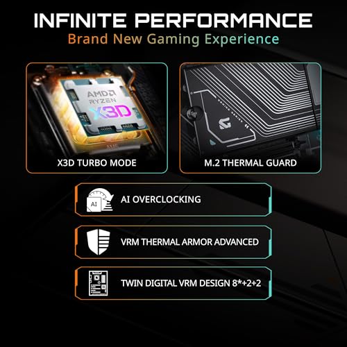 Image of GIGABYTE B850M DS3H AMD AM5 mATX Motherboard, Support AMD Ryzen 9000 /8000 /7000 Series, DDR5, 8+2+2 Power Phase, 2X M.2, PCIe 5.0, USB-C, 2.5GbE LAN, EZ-Latch, 5-Year Warranty