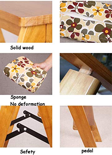Escaleras de madera de 3 peldaños y taburete portátil para el hogar 7