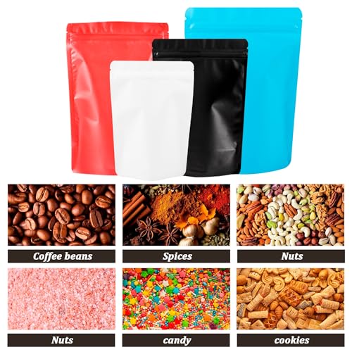 Bolsas de pie herméticas negras de 12x20cm tipo pouch con cierre zip reutilizable 5