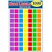 Pack of 1008 1-Inch Square Color Coding Dot Labels, 7 Bright Neon Colors, 8 1/2" x 11" Sheet, Fits All Laser/Inkjet Printers, 63 Labels per Sheet, 1"