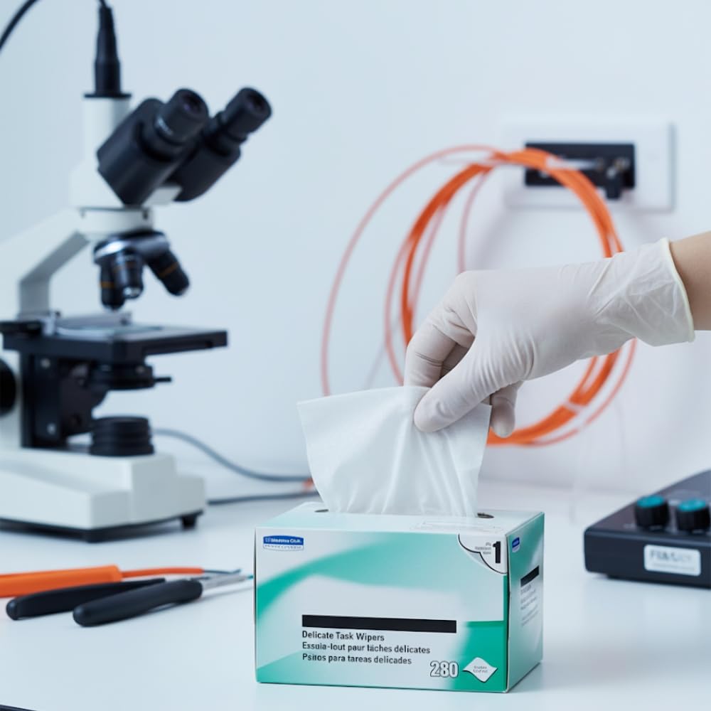 Lot de 280 lingettes de nettoyage délicates en fibre optique sans poussière, antistatiques pour le nettoyage et l'entretien des connecteurs de fibre optique