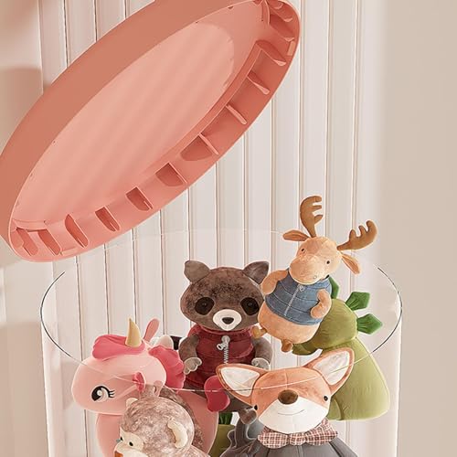 Tubo de peluche transparente de gran capacidad con almacenamiento vertical multicapa 7