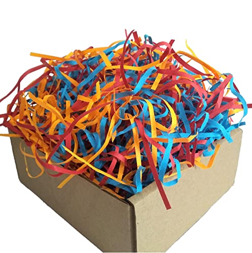 Image of Shredded Paper for Packing 500 gm, Gift Wrapping Paper Shreds, Paper Grass, Paper Shreds for Gift Packing, DIY Craft, Easter, Baby Shower Decorations - Multi Color